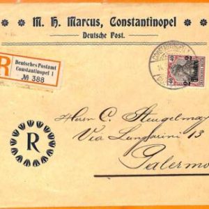 99943 - German Levant TURKEY - POSTAL HISTORY - COVER  to Palermo ITALY  1906