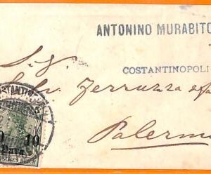 99941 - German Levant TURKEY - POSTAL HISTORY - COVER   to Palermo ITALY 1912