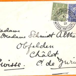 99937 - British Levant TURKEY - POSTAL HISTORY - COVER from CONSTANTINOPLE  1921