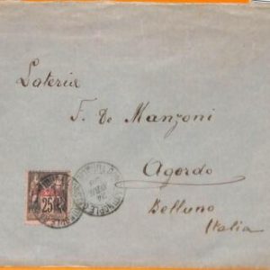 99932 - French Levant TURKEY - POSTAL HISTORY - COVER  to ITALY  1899