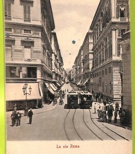 aa9312- CARTOLINA D'EPOCA  GENOVA Città : La via Roma