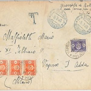 ITALIA REPUBBLICA - Storia Postale - SEGNATASSE REGNO su busta ! 1946