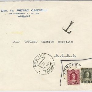 ITALIA REPUBBLICA - Storia Postale - MARCA DA BOLLO usati su BUSTA TASSATA 1962