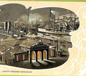 aa9341- CARTOLINA D'EPOCA  GENOVA Città : Ponte Federico Guglielmo
