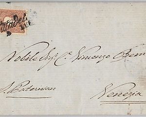 ANTICHI STATI:  LOMBARDO VENETO : Sassone 31 su BUSTA da  CITADELLA 1859