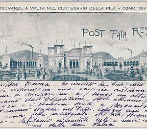 40318  CARTOLINA d'Epoca - COMO Città : ONORANZE a VOLTA - ESPOSIZIONE  1899