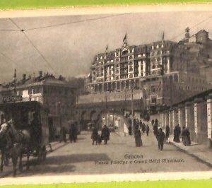 aa9350- CARTOLINA D'EPOCA  GENOVA Città : Piazza Principe e Grand Hotel Miramare