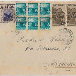 47439  ITALIA - Storia Postale: DEMOCRATICA + Avvento  REPUBBLICA  su BUSTA 1947