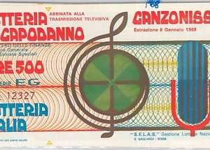 66130 - Vecchio  BIGLIETTO  LOTTERIA: Lotteria di CAPODANNO 1968