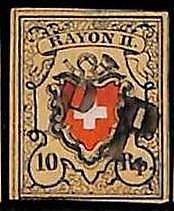 94982bC  - SWITZERLAND  -  STAMP -   Yvert #  16 II -  Very Fine USED