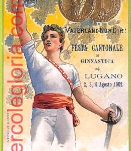 Lib7954 - SWITZERLAND - VINTAGE POSTCARD - Lugano - 1902 ILLUSTRATED Gymnastics