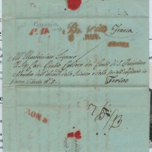 74205 -  REGNO - STORIA POSTALE:  BUSTA da SALO' firmata  FEDERICO ODORICI 1845