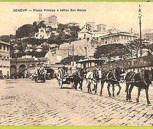 aa9406- CARTOLINA D'EPOCA  GENOVA Città : Piazza Principe e collina San Rocco