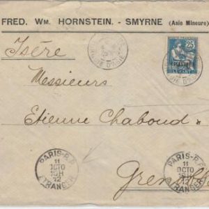 46594 - TURKEY : FRENCH LEVANT -  POSTAL HISTORY:  Cover to FRANCE 1912