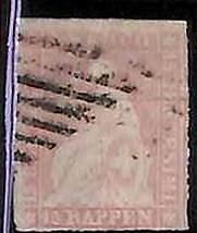 94986bA - SWITZERLAND - STAMP - ZM  # 24D Blue Thread  -   Fine USED