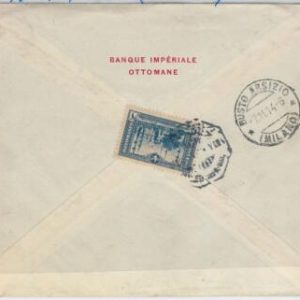 51006-TURKEY Türkiye-POSTAL HISTORY:COVER to ITALY with HUNGARY CENSOR MARK 1914