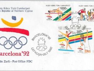 56498 - TURKISH CYPRUS - FDC  COVER 1992: TENNIS CYCLING GYMNAST- OLYMPIC GAMES