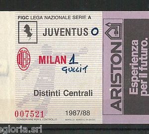 59673  - Vecchio  BIGLIETTO PARTITA CALCIO - 1987 / 1988 :  JUVENTUS / MILAN
