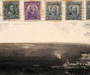 ac1660 -  BRAZIL - POSTAL HISTORY - 100 rs on POSTCARD to France - 1913