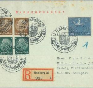 85202 - GERMANY - POSTAL HISTORY -  REGISTERED COVER with special postmark 1939