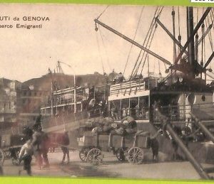 aa9487- CARTOLINA D'EPOCA  GENOVA Città : Sbarco Emigrati