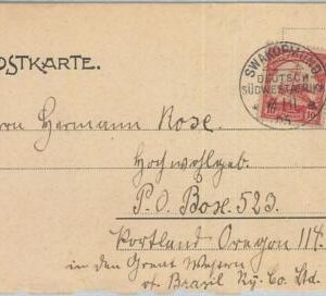 77536 - Germany SOUTH WEST AFRICA - POSTAL HISTORY - Mi # 13 on POSTCARD  1905