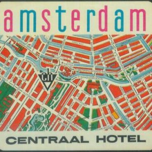 87090 - NETHERLANDS  - Vintage hotel LABEL - CENTRAAL  HOTEL