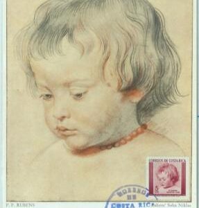 68628 -  COSTA RICA - Postal History - MAXIMUM CARD 1969 - RELIGION Art RUBENS