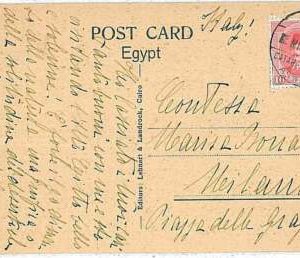 21191 - EGYPT  - POSTAL HISTORY - POSTCARD to ITALY: CATARACT HOTEL 1921