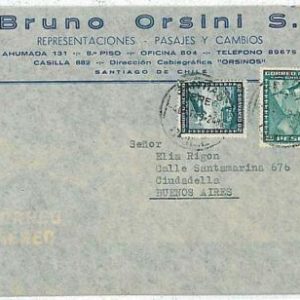 13302 - CHILE - Postal History -  Airmail COVER to ARGENTINA 1949
