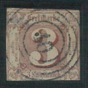 78247 - GERMANY Thurn und Taxis -  STAMP:  Michel  # 17   postmark # 40 Meerholz