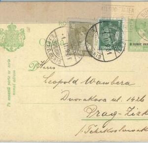 72536 - ROMANIA -  POSTAL STATIONERY CARD - Michel #  P84 with ADDED STAMPS 1931