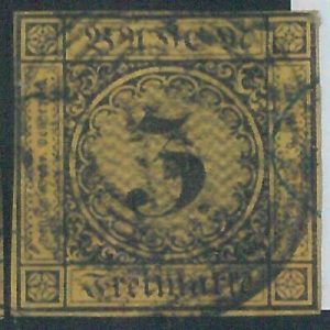 77888b - GERMANY Baden -  STAMP:  Michel  #  2a   - USED  - Very fine!