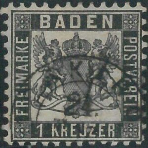 77937b -  GERMANY Baden -  STAMP:  Michel  # 17a  -   USED very nice
