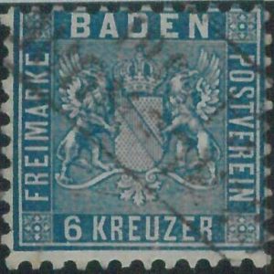 77930b  -  GERMANY Baden -  STAMP:  Michel  # 14  -    USED