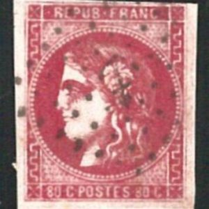 70789 -  FRANCE  - STAMPS:  Yvert & Tellier #  49 -  USED - 80 c. DIFFERENT SIZE