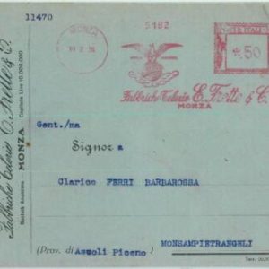 91106 - ITALY - POSTAL HISTORY - RED Mechanical Postmak - BIRDS Eagle LINEN 1931