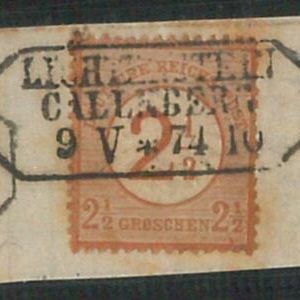 70806 - GERMANY Reich - STAMPS:  Michel # 29 - USED on small piece 1874