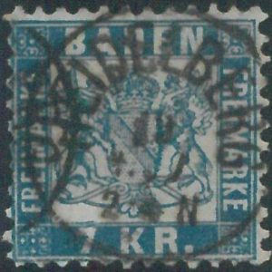 77947a -  GERMANY Baden -  STAMP:  Michel  # 25a -   USED