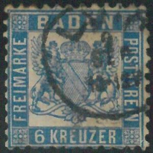 77945a -  GERMANY Baden -  STAMP:  Michel  # 19  -   USED