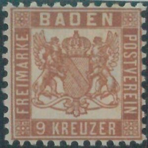 77949 - GERMANY Baden -  STAMP:  Michel  # 20a -    MINT HINGED well centered