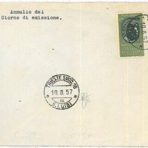 26066 - ITALY - Postal History - FDC COVER : 1957 - LITTERATURE   OVIDIO