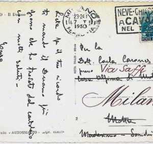 29796 - ITALY - POSTAL HISTORY - POSTMARK on CARD 1950 METEOROLOGY