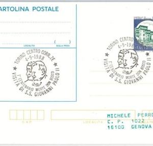 50026 - ITALY - POSTAL HISTORY: SPECIAL postmark on STATIONERY 1988 - RELIGION