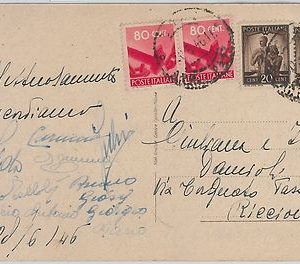 53370  - ITALIA REPUBBLICA - Storia Postale: DEMOCRATICA su CARTOLINA 1946