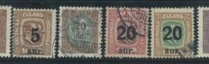 78624 - ICELAND -  STAMP  - MICHEL  #  104 / 109   Finely USED