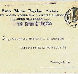 31927  CARTOLINA d'Epoca AREZZO  - PUBBLICITARIA 1942: BANCA POPOLARE ARETINA