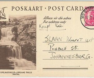 64671 - SOUTH AFRICA - POSTAL HISTORY: POSTAL STATIONERY CARD - WATERFALLS
