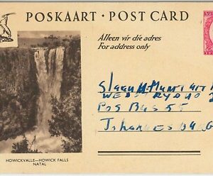 64668 - SOUTH AFRICA - POSTAL HISTORY: POSTAL STATIONERY CARD - WATERFALLS