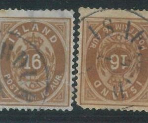 78629 - ICELAND -  STAMP  - MICHEL  # 9A  -   USED - nice postmark!